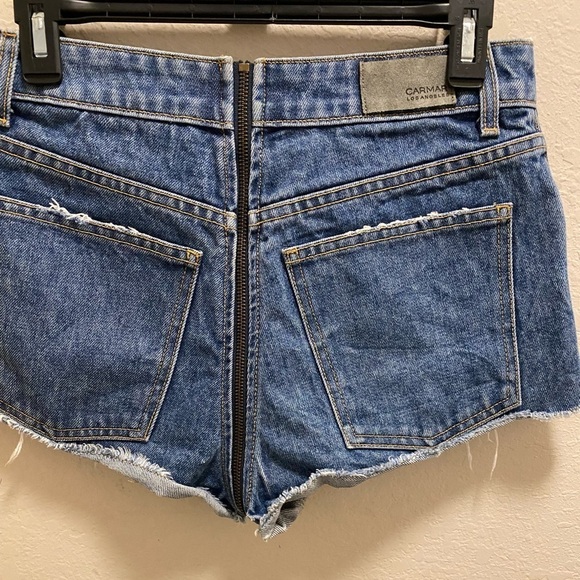 Carmar Blue Helen Exposed Zipper Denim Shorts Size 27 - Picture 13 of 14